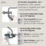 Forno Acqua AcquaFALL Mini Shower Head, Polished Stainless Steel Finish, Overhead Rainfall Shower, 7 Way Diverter, Handheld Shower Head, Body Jets, 2.5 GPM Flow Rate