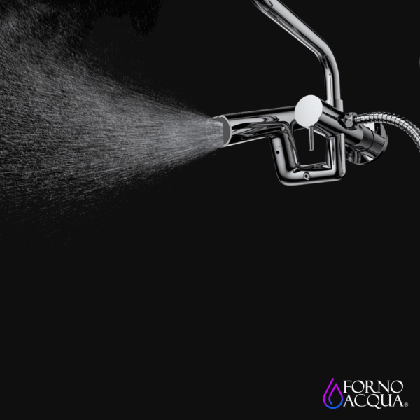 Forno Acqua AcquaFALL Mini 8 Inch Shower Head, Matte Black Finish, Overhead Rainfall Shower, Handheld Shower Head, Body Jets, 2.5 GPM Flow Rate
