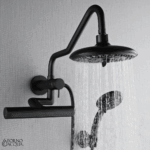 Forno Acqua AcquaFALL Mini 8 Inch Shower Head, Matte Black Finish, Overhead Rainfall Shower, Handheld Shower Head, Body Jets, 2.5 GPM Flow Rate