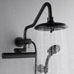Forno Acqua AcquaFALL Mini 8 Inch Shower Head, Matte Black Finish, Overhead Rainfall Shower, Handheld Shower Head, Body Jets, 2.5 GPM Flow Rate
