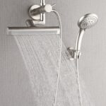 Forno Acqua AcquaFALL Mini 8 Inch Shower Head, Brushed Nickel Finish, Overhead Rainfall Shower, Handheld Shower Head, Body Jets, 1.8 GPM Flow Rate