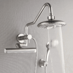 Forno Acqua AcquaFALL Mini 8 Inch Shower Head, Brushed Nickel Finish, Overhead Rainfall Shower, Handheld Shower Head, Body Jets, 1.8 GPM Flow Rate