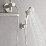 Forno Acqua AcquaFALL Mini 8 Inch Shower Head, Brushed Nickel Finish, Overhead Rainfall Shower, Handheld Shower Head, Body Jets, 1.8 GPM Flow Rate