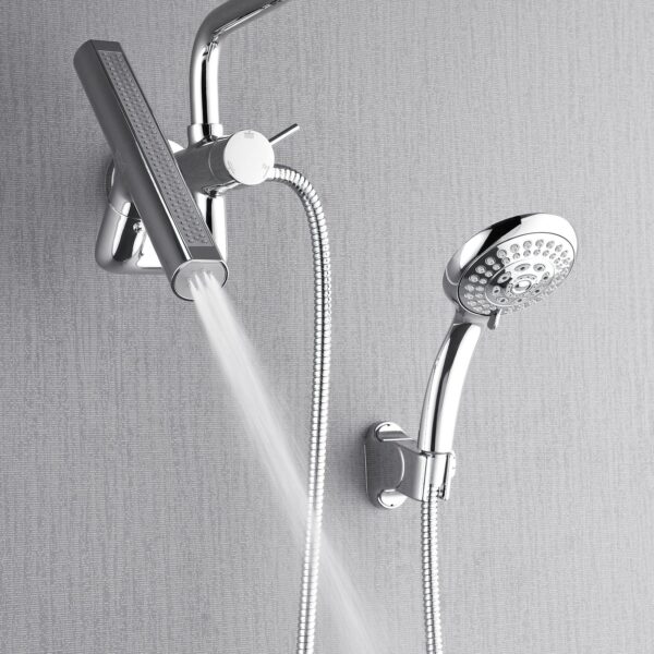 Forno Acqua AcquaFALL Mini 8 Inch Shower Head, Polished Stainless Steel Finish, Overhead Rainfall Shower, Handheld Shower Head, Body Jets, 2.5 GPM Flow Rate