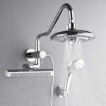 Forno Acqua AcquaFALL Mini 8 Inch Shower Head, Polished Stainless Steel Finish, Overhead Rainfall Shower, Handheld Shower Head, Body Jets, 2.5 GPM Flow Rate