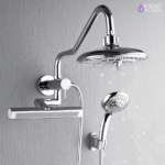 Forno Acqua AcquaFALL Mini 8 Inch Shower Head, Polished Stainless Steel Finish, Overhead Rainfall Shower, Handheld Shower Head, Body Jets, 2.5 GPM Flow Rate