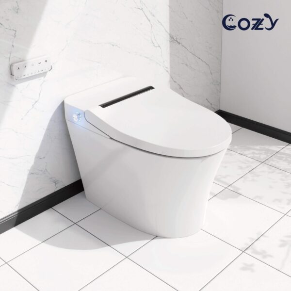 Smart Toilet, Auto Flush, Foot Sensor For Auto Seat, Instant Heat, Dryer, Side Knob, Night Light, Remote Control, Deodorizer, LS-STWH01