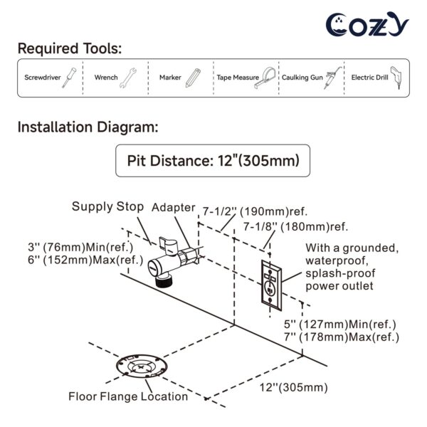 Smart Toilet, Auto Flush, Foot Sensor For Auto Seat, Instant Heat, Dryer, Side Knob, Night Light, Remote Control, Deodorizer, LS-STWH01