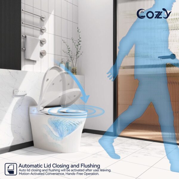 Smart Toilet, Auto Flush, Foot Sensor For Auto Seat, Instant Heat, Dryer, Side Knob, Night Light, Remote Control, Deodorizer, LS-STWH01