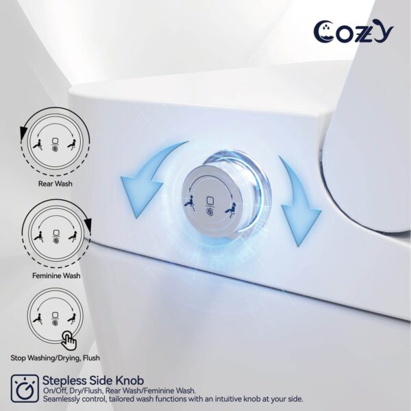 Smart Toilet, Auto Flush, Foot Sensor For Auto Seat, Instant Heat, Dryer, Side Knob, Night Light, Remote Control, Deodorizer, LS-STWH01