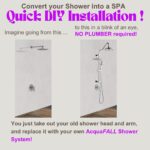 Forno Acqua AcquaFALL Shower, Brushed Nickel Finish, Overhead Rainfall Shower, 7 Way Diverter, Handheld Shower Head, Body Jets, 2.5 GPM Flow Rate