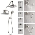 Forno Acqua AcquaFALL Mini 8 Inch Shower Head, Brushed Nickel Finish, Overhead Rainfall Shower, Handheld Shower Head, Body Jets, 2.5 GPM Flow Rate