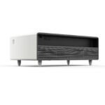 Forno Evoluto Tavolo 51-Inch White Smart Coffee Table – Dual Refrigerator Drawers, Bluetooth 5.0 Audio, Wireless Charging & RGB Ambient Light