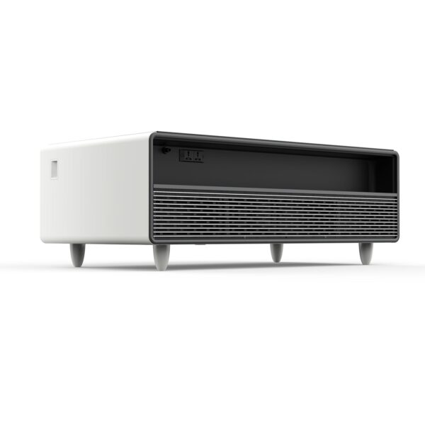 Forno Evoluto Tavolo 51-Inch White Smart Coffee Table – Dual Refrigerator Drawers, Bluetooth 5.0 Audio, Wireless Charging & RGB Ambient Light