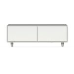 Forno Evoluto Tavolo 51-Inch White Smart Coffee Table – Dual Refrigerator Drawers, Bluetooth 5.0 Audio, Wireless Charging & RGB Ambient Light