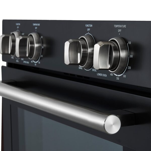 Forno Vomero 30-Inch Double Wall Oven, Black, 10 cu.ft Total Capacity, 7100W Convection, Mechanical Controls, Manuel Steam Clean