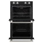 Forno Vomero 30-Inch Double Wall Oven, Black, 10 cu.ft Total Capacity, 7100W Convection, Mechanical Controls, Manuel Steam Clean
