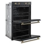 Forno Vomero 30-Inch Double Wall Oven, Black, 10 cu.ft Total Capacity, 7100W Convection, Mechanical Controls, Manuel Steam Clean
