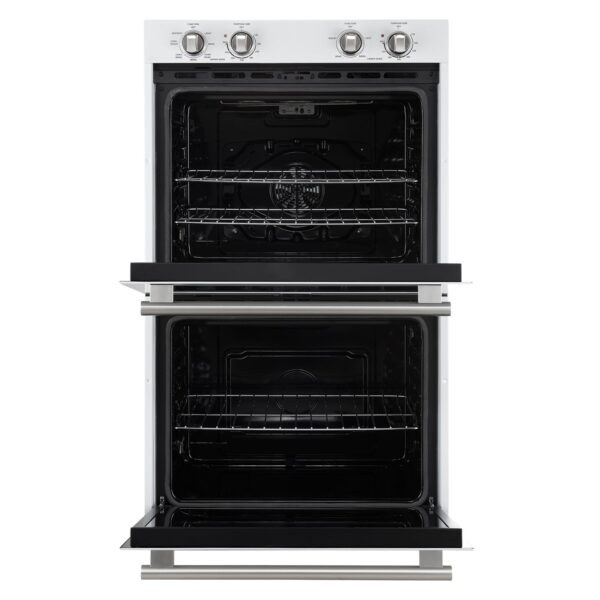 Forno Vomero 30-Inch Double Wall Oven, White, 10 cu.ft Total Capacity, 7100W Convection, Mechanical Controls, Manuel Steam Clean