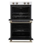 Forno Vomero 30-Inch Double Wall Oven, White, 10 cu.ft Total Capacity, 7100W Convection, Mechanical Controls, Manuel Steam Clean