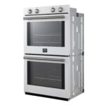 Forno Vomero 30-Inch Double Wall Oven, White, 10 cu.ft Total Capacity, 7100W Convection, Mechanical Controls, Manuel Steam Clean