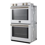 Forno Vomero 30-Inch Double Wall Oven, White, 10 cu.ft Total Capacity, 7100W Convection, Mechanical Controls, Manuel Steam Clean
