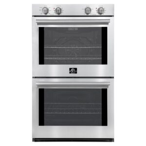 Forno Vomero 30-Inch Double Wall Oven, Stainless Steel, 10 cu.ft Total Capacity, 7100W Convection, Mechanical Controls, Self-Cleaning Function