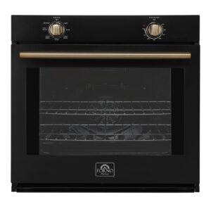 Forno Vomero 30-Inch Wall Oven, Black, 5 cu.ft Capacity, 3550 Watts Convection, Mechanical Controls, Manuel Steam Clean