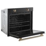 Forno Vomero 30-Inch Wall Oven, Black, 5 cu.ft Capacity, 3550 Watts Convection, Mechanical Controls, Manuel Steam Clean