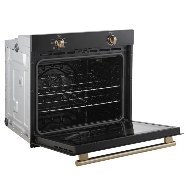 Forno Vomero 30-Inch Wall Oven, Black, 5 cu.ft Capacity, 3550 Watts Convection, Mechanical Controls, Manuel Steam Clean