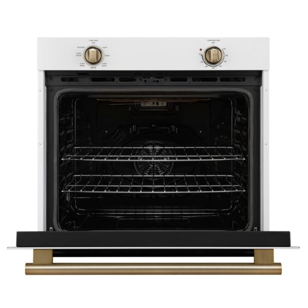Forno Vomero 30-Inch Wall Oven, White, 5 cu.ft Capacity, 3550 Watts Convection, Mechanical Controls, Manuel Steam Clean