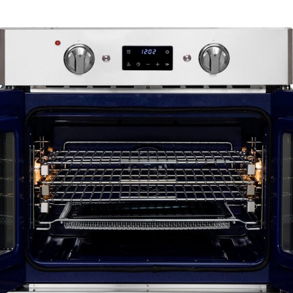 Forno Gallico 30-Inch Electric French Door Wall Oven, Stainless Steel, True Convection, Air Fry, Self-Cleaning