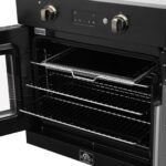 Forno Asti 30-Inch French Door Electric Wall Oven in Black & Antique Brass, 3.68 cu. ft. True Convection, 3,600W, Air Fry, Sous Vide, Self-Clean