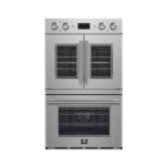 Forno Gallico 30-Inch Electric French Door Double Oven, Stainless Steel, Convection Cooking, Touch Control Panel, Self-Cleaning Function