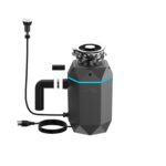 FORNO ACQUA BrightDIAMOND Black Onyx 1HP Super Quiet Garbage Disposal Corded with Motion Sensor Cabinet Light & Pre-Wired Air Switch