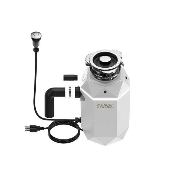 FORNO ACQUA BrightDIAMOND Moonstone 1HP Super Quiet Garbage Disposal Corded with Motion Sensor Cabinet Light & Pre-Wired Air Switch