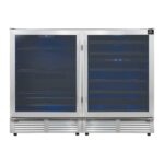 Gemello 48 Inch Side-by-Side Wine and Beverage Cooler in Stainless Steel, French Door, 9.6 cu. ft.