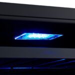 Forno Bacchino 24 Inch Wine Cooler, Black with Antique Brass Handles, with LED Lighting, Triple Glass Door, 51 Bottle Capacity, Built-In or Freestanding
