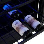 Forno Bacchino 24 Inch Wine Cooler, Stainless Steel, with LED Lighting, Triple Glass Door, 51 Bottle Capacity, Built-In or Freestanding