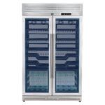 FORNO Abruzzo 48-Inch Dual Zones Wine Cellar, 102 Bottles, 24 cu. ft., Green Acrylic Holders & Black Shelves