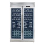 FORNO Abruzzo 48-Inch Dual Zones Wine Cellar, 102 Bottles, 24 cu. ft., Green Acrylic Holders & Black Shelves