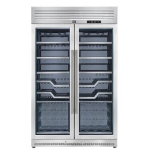 FORNO Abruzzo 48-Inch Dual Zone Wine Cellar, 102 Bottles, 24 cu. ft., Clear Acrylic Holders & Stainless Trim Shelves