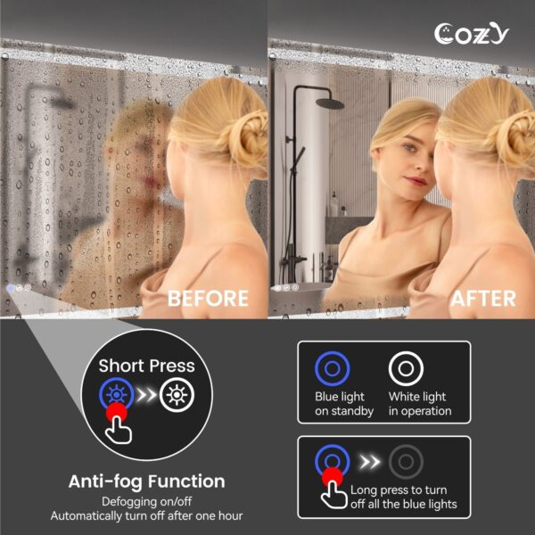 20" x 28" LED Bathroom Vanity Mirror – Wall-Mounted, Dimmable, Anti-Fog, Tempered Glass