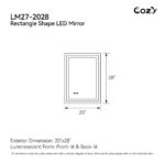 20" x 28" LED Bathroom Vanity Mirror – Wall-Mounted, Dimmable, Anti-Fog, Tempered Glass