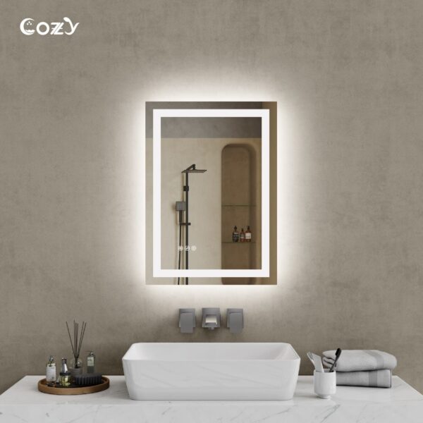 20" x 28" LED Bathroom Vanity Mirror – Wall-Mounted, Dimmable, Anti-Fog, Tempered Glass