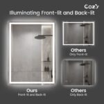 20" x 28" LED Bathroom Vanity Mirror – Wall-Mounted, Dimmable, Anti-Fog, Tempered Glass