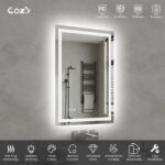 24" x 36" LED Bathroom Vanity Mirror – Wall-Mounted, Dimmable, Anti-Fog, Tempered Glass