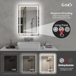 24" x 36" LED Bathroom Vanity Mirror – Wall-Mounted, Dimmable, Anti-Fog, Tempered Glass