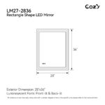 28" x 36" LED Bathroom Vanity Mirror – Wall-Mounted, Dimmable, Anti-Fog, Tempered Glas