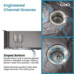 Stainless Steel Kitchen Sink, 33″x22″ Single Bowl, Overmount Handmade Sink in Brushed, with Cutting Board, Colander, SS-BR01D-332208